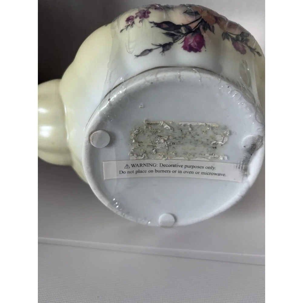 Vintage Decorative Teapot Floral Gold Tone Autumn